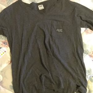 Grey long sleeve shirt, from pink, small but fits medium